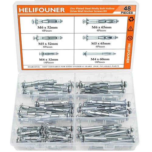 Hollow wall anchor screws set - wall,